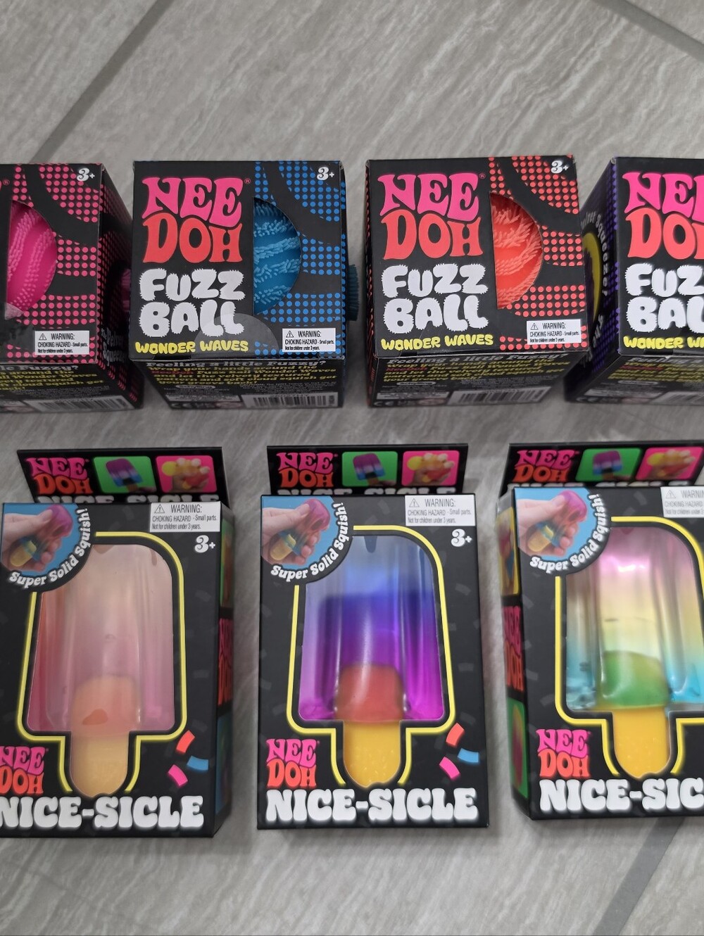 NeeDoh Bundle - Nice-Sicle, Fuzz Ball Wonder Waves, 7 TOTAL HARD-TO-FIND PIECES